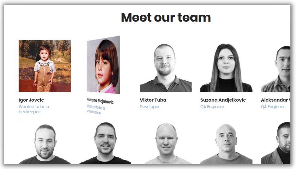 a screenshot of the meet our team page on Cloud Horizon’s website
