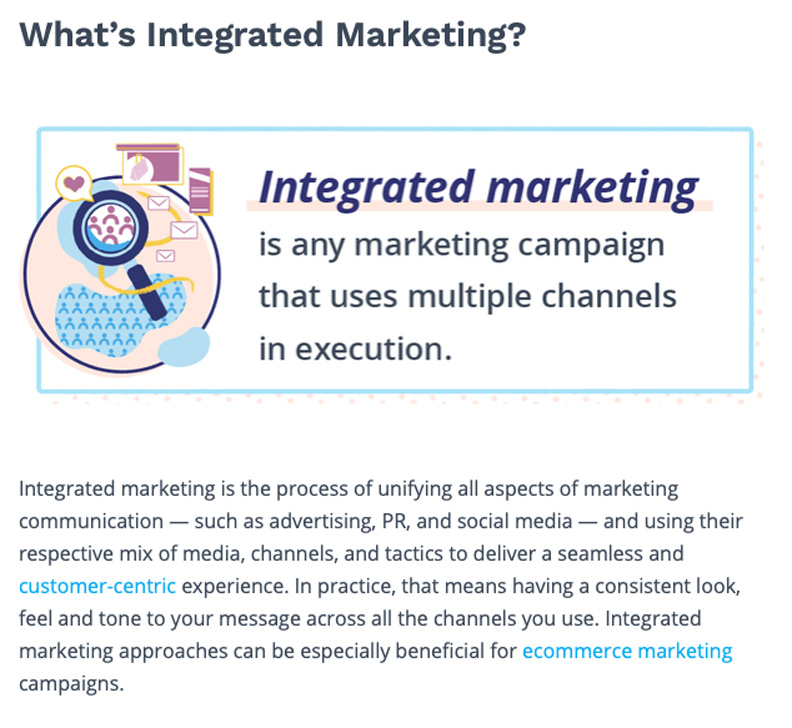 Screenshot from the Adroll website highlighting their definition of Integrated Marketing 